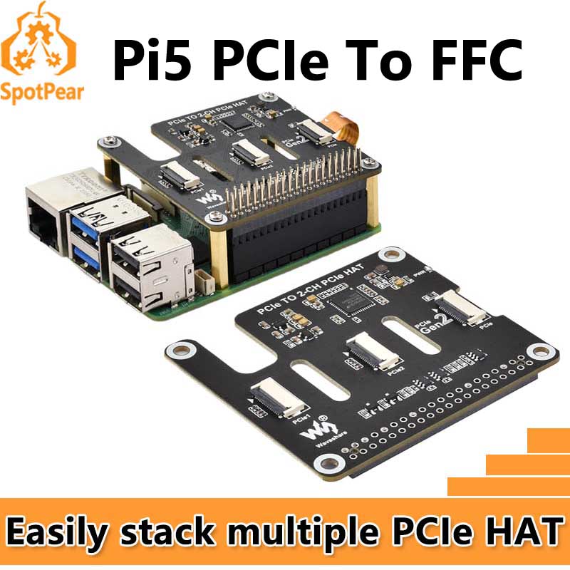 Pi Cooler - Raspberry Pi 5 PCIe vers 2-CH