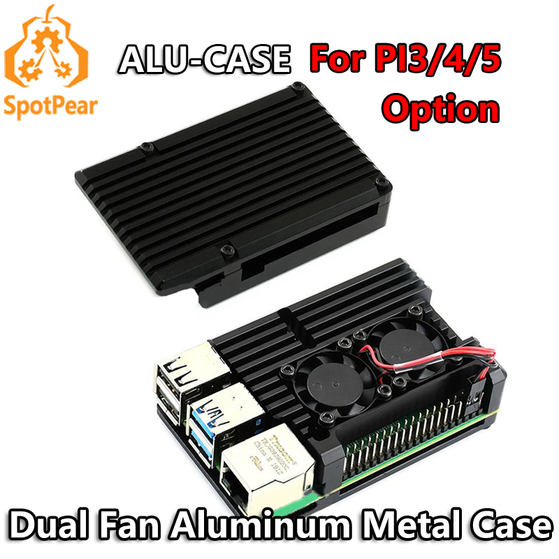 Pi 4 Case - Boîtier métallique en aluminium avec double