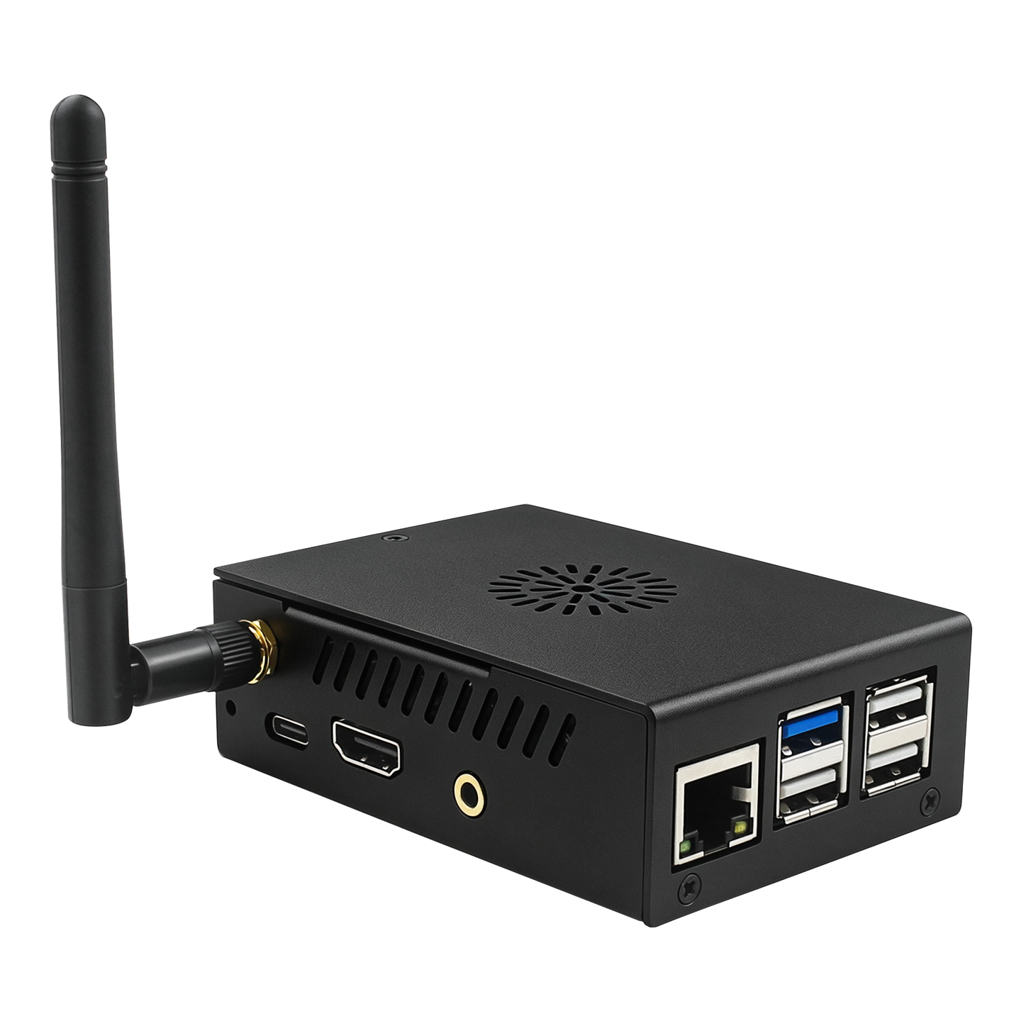 Boîtier métallique noir Orange - Pi 4 Case avis et prix
