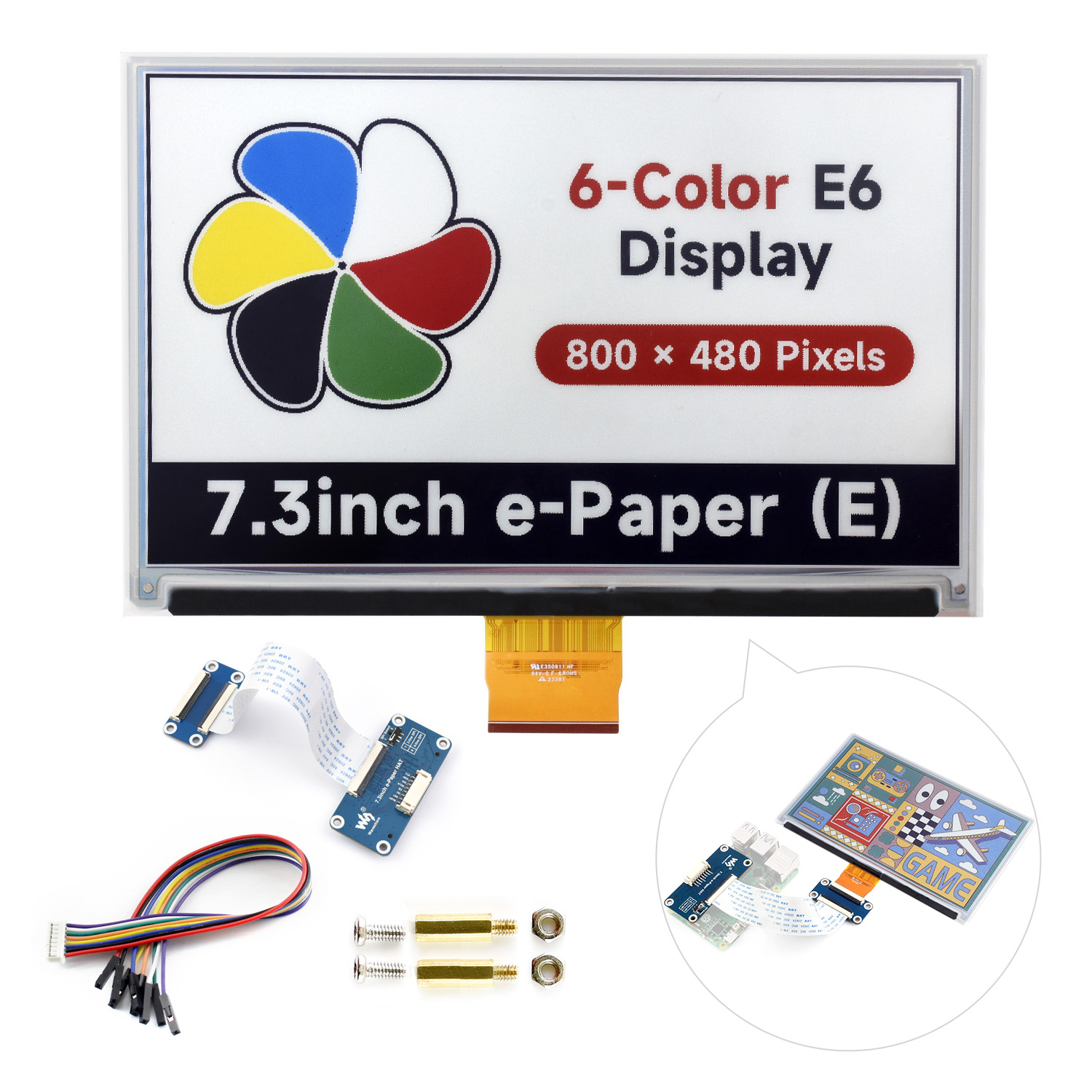 Waveshare Écran E-Paper 7,3 po - Pi Display avis et prix